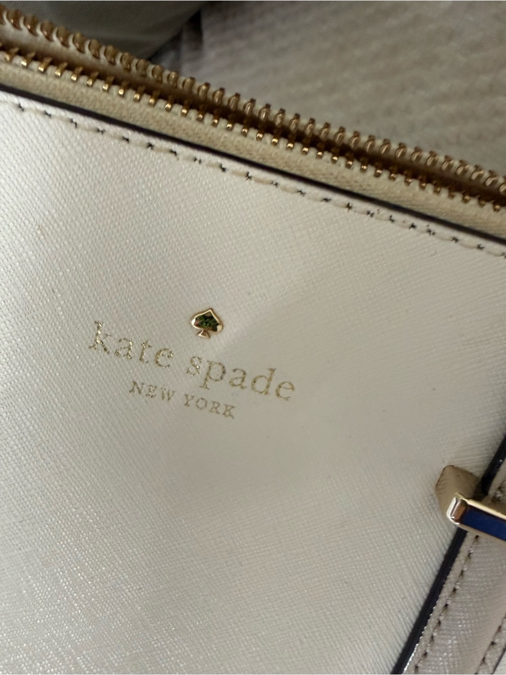 kate spade Two-Tone Cream and Beige Dome Satchel with Gold Hardware - Picture 4 of 4